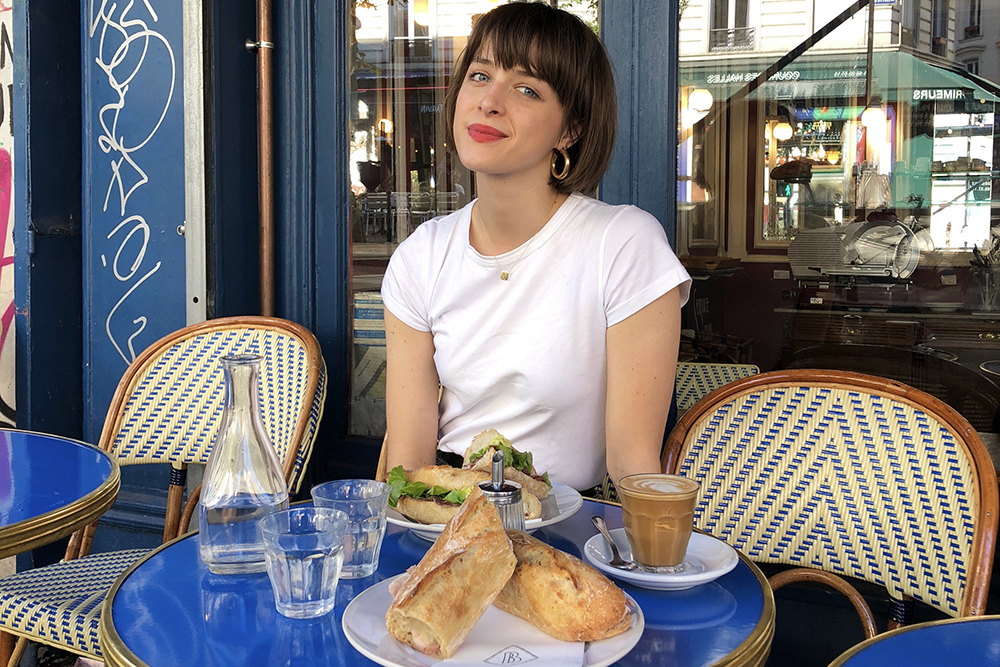 Maegan and her lucky sandwiches from La Fontaine de Belleville.