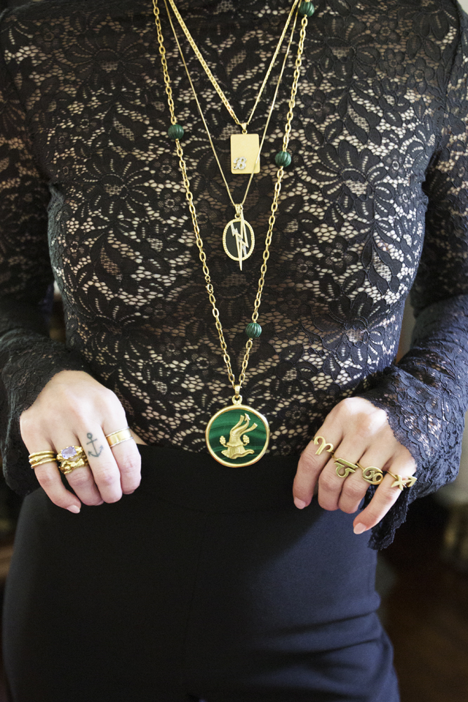 Jewelry by Arrow and Anchor.